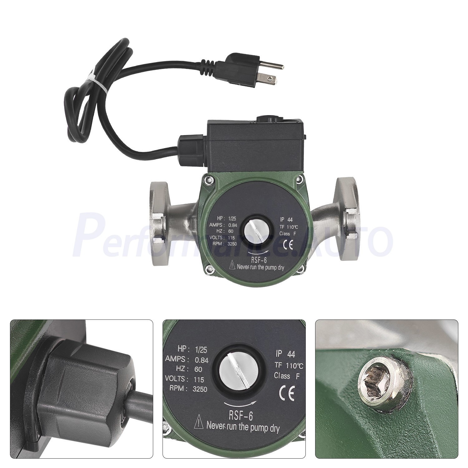 Fits Taco 008SF6 115V 1/25hp 14GPM Potable Water Stainless Steel Circulator Pump