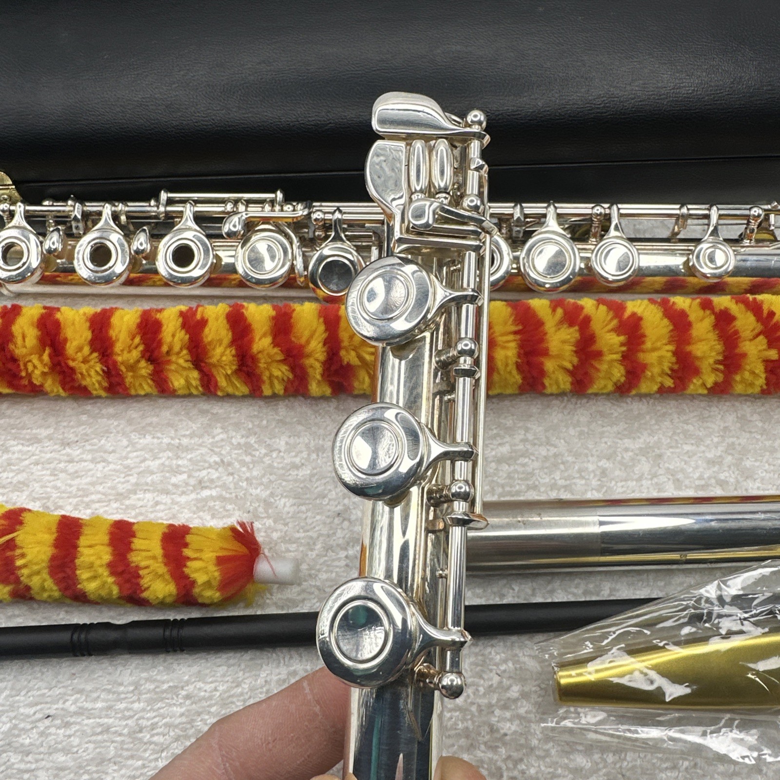 Yamaha Allegro YFL-371 371 Silver Head 925 Open Hole Flute Gold Plated Lip Plate