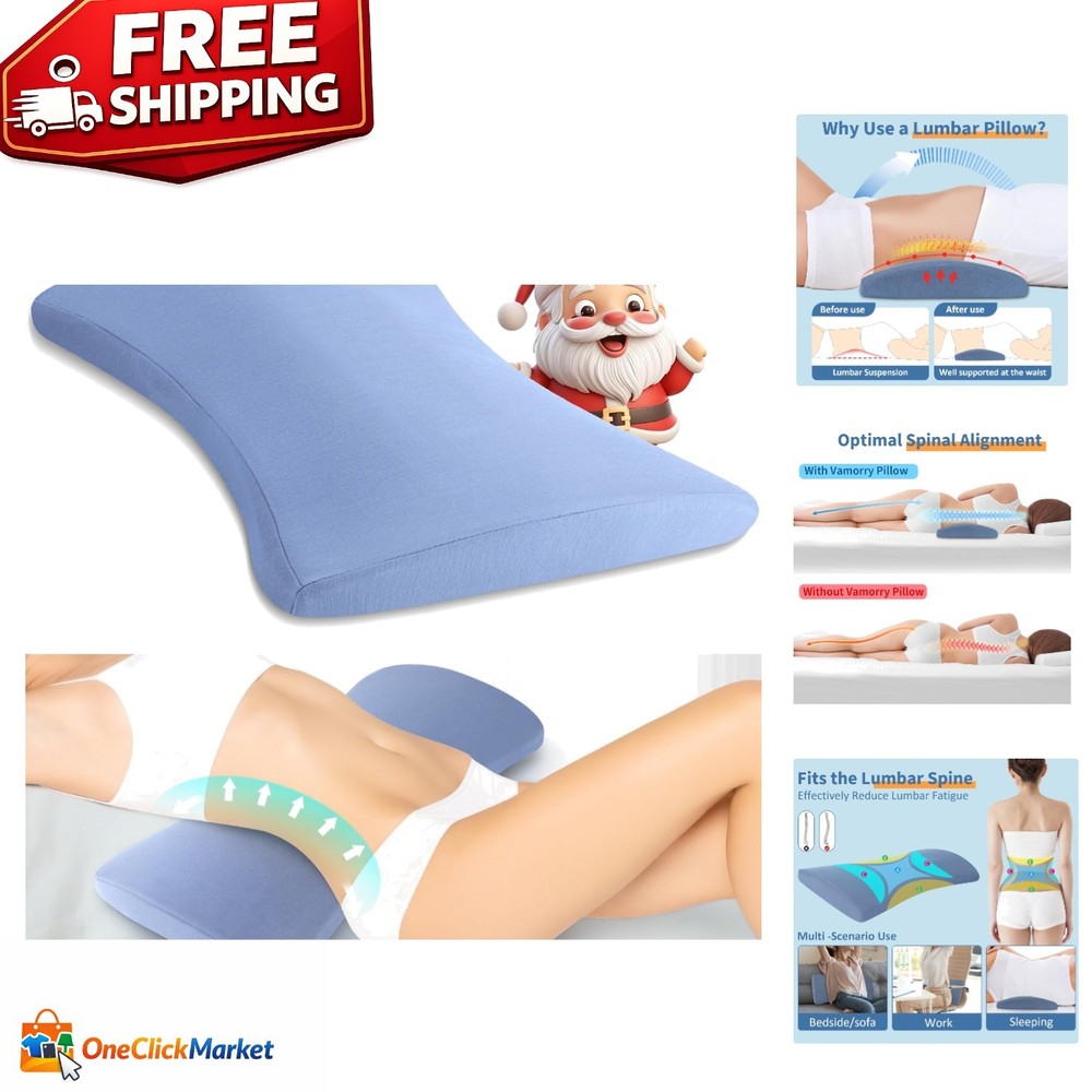 Multi-Functional Memory Foam Lumbar Pillow - Ideal for Sleeping & Relaxation