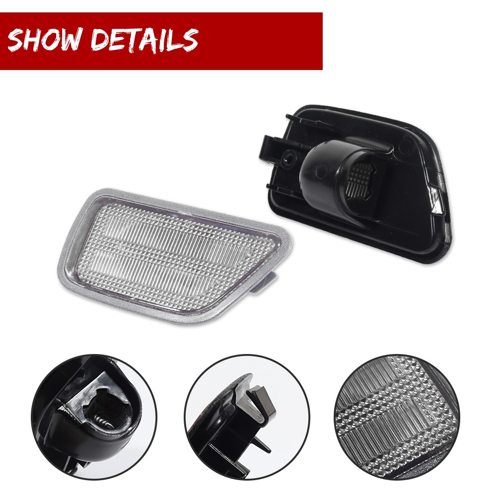 2PCS Clear Lens Rear Bumper Side Marker Light Lamps For 1997-2001 Honda CR-V CRV