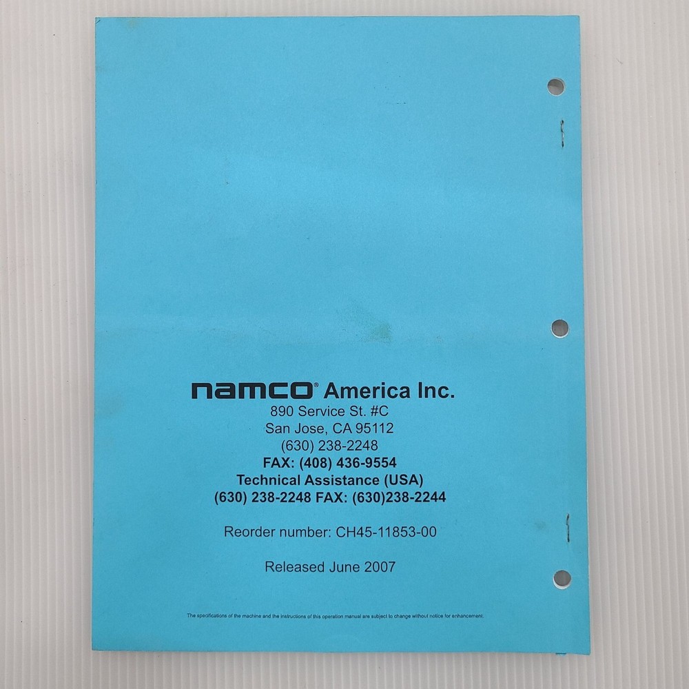 Chase HQ 2 arcade owner's manual