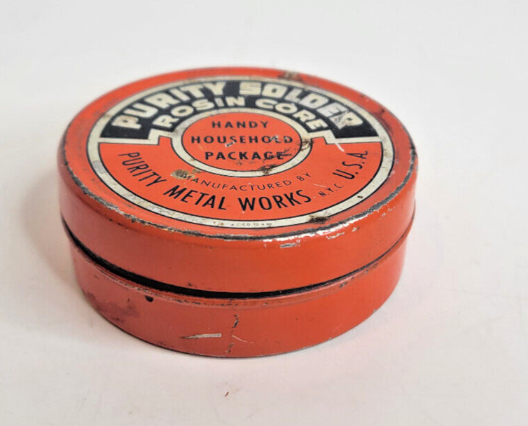 Vintage Purity Solder Rosin Core EMPTY Tin
