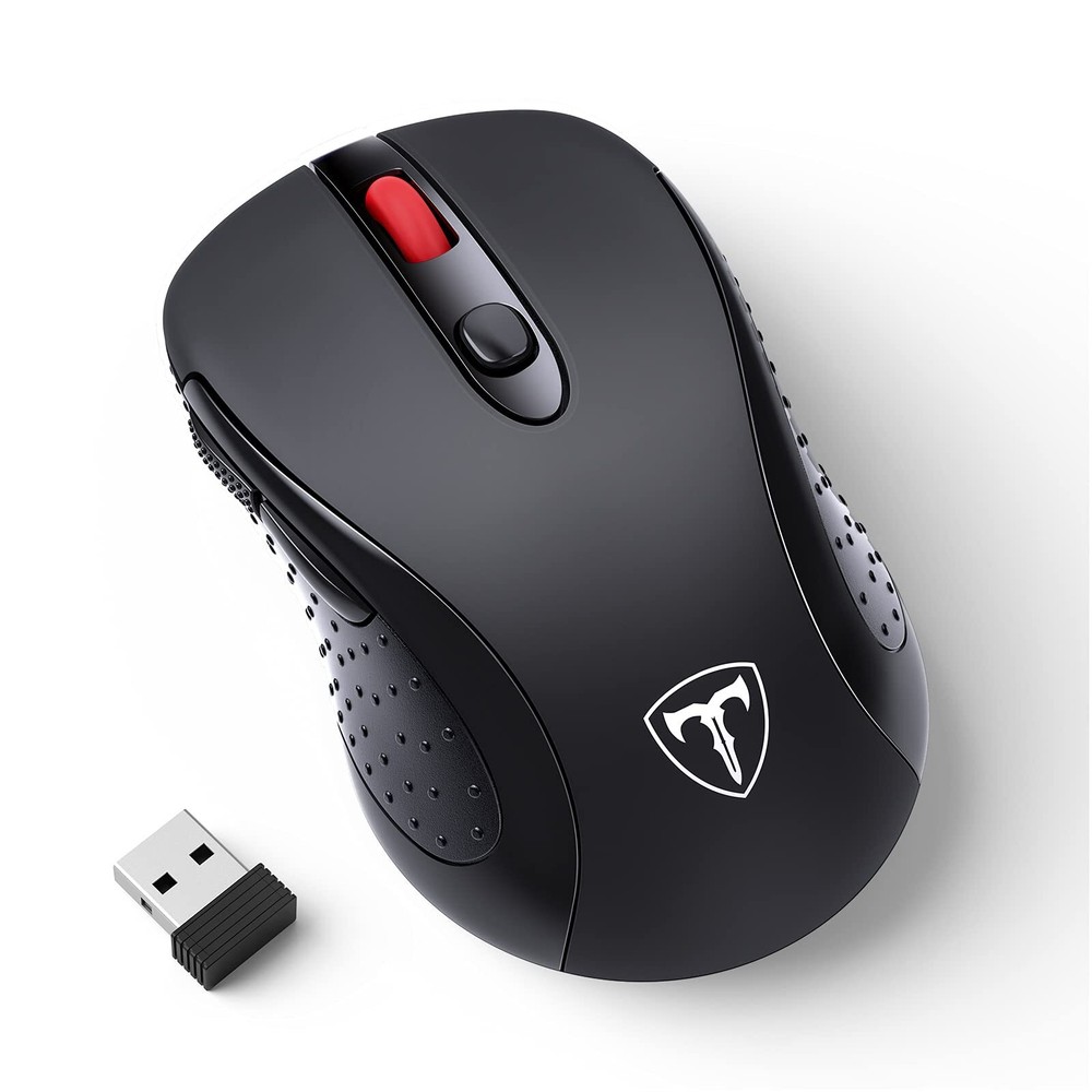 Vic Tech CA Wireless Mouse - Computer Mouse Ergonomic 2.4G USB Featuring 5 Ad...