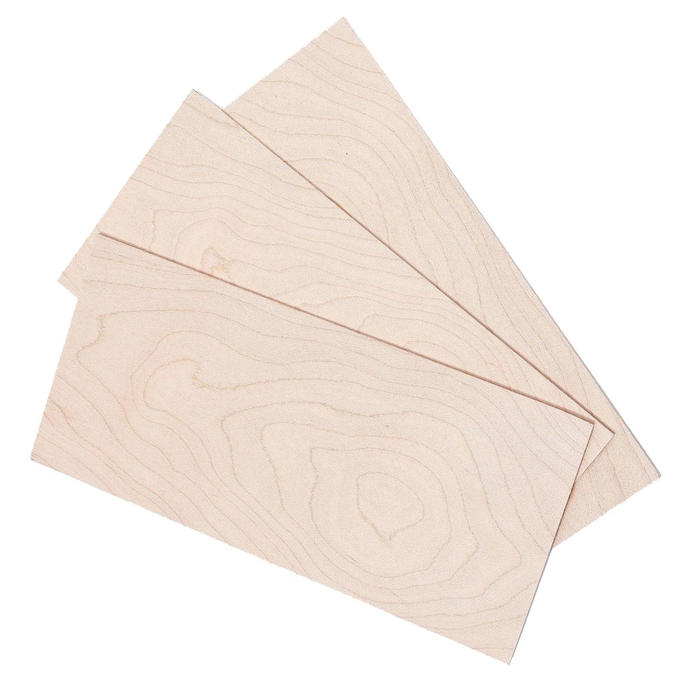 3 Pack Guitar Veneer Maple Wood Guitar Head Veneer Shell Sheet Headplate Replace