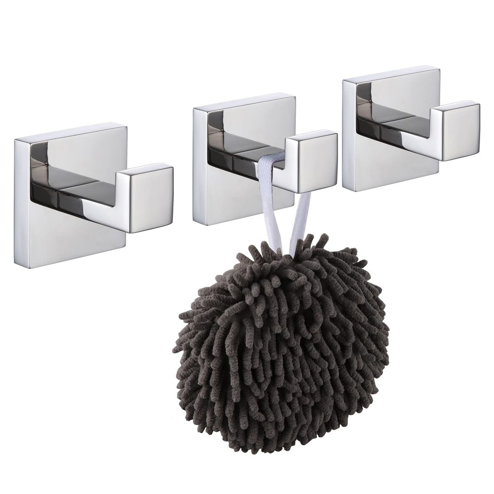 Bathoom Towel Hook Wall Mount Square Bath Robe Hook Coat Hook Kitchen Garage Hea