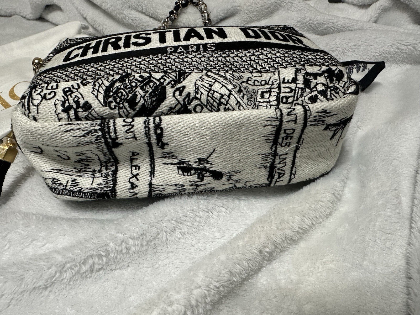 NWT Christian Dior Plan De Paris Canvas Embroidered Cosmetic Bag VIP GWP- BOX