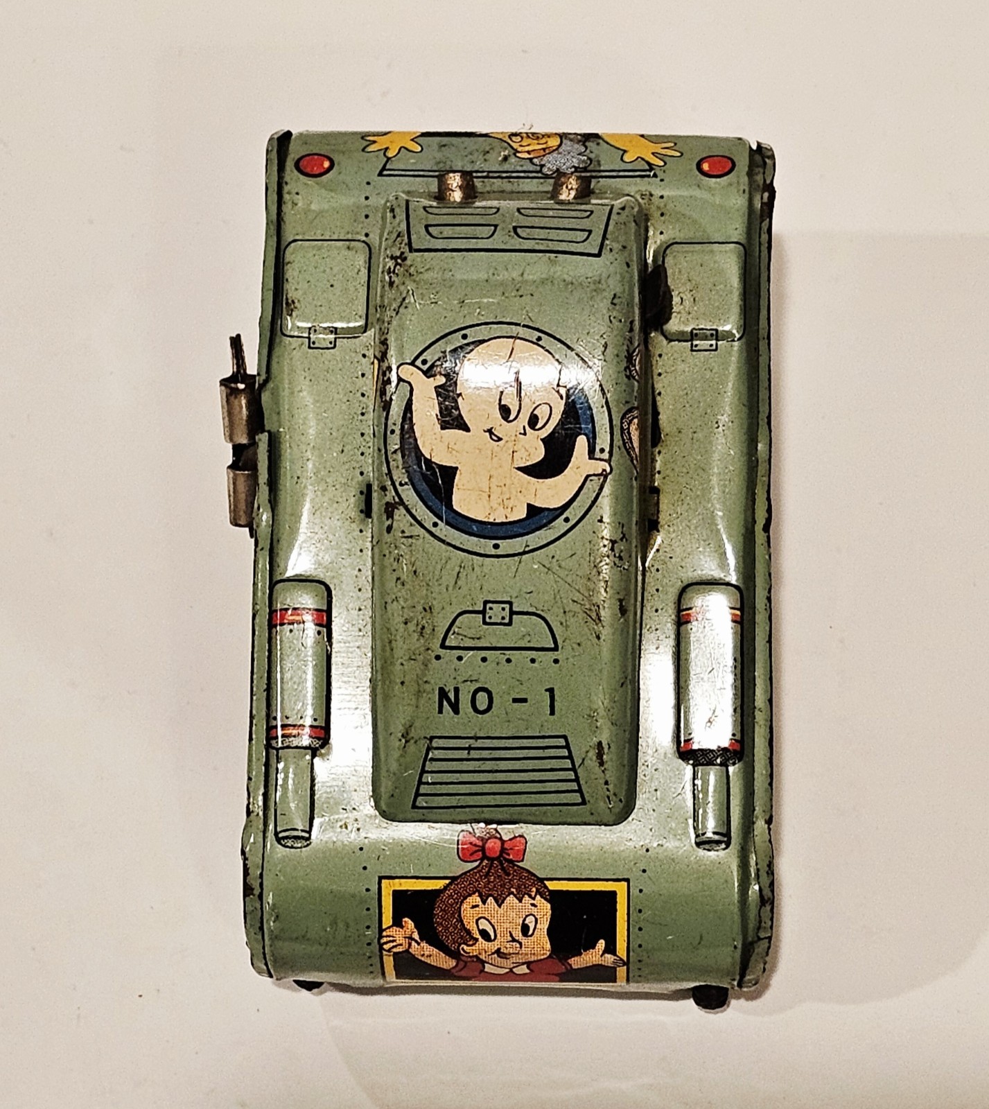 L"CASPAR THE GHOST TURNOVER TANK" LINEMAR 1960, WIND UP