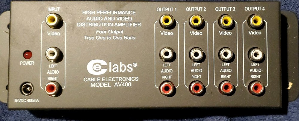 Cable Electronics Model AV 400 Audio/Video Distribution Amp #N4-22