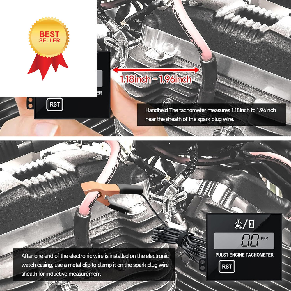Digital Chainsaw Tachometer Small Engine Display Pulse W1