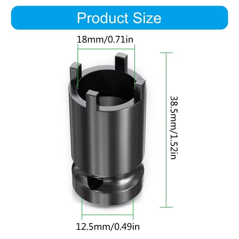 Electric Spanner for Power Angle Grinders, 4 Pronged, for 1/2" Interfaces Tool