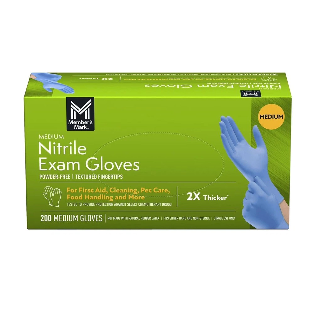 NEW Member's Mark Nitrile Gloves, Medium (200 Count)