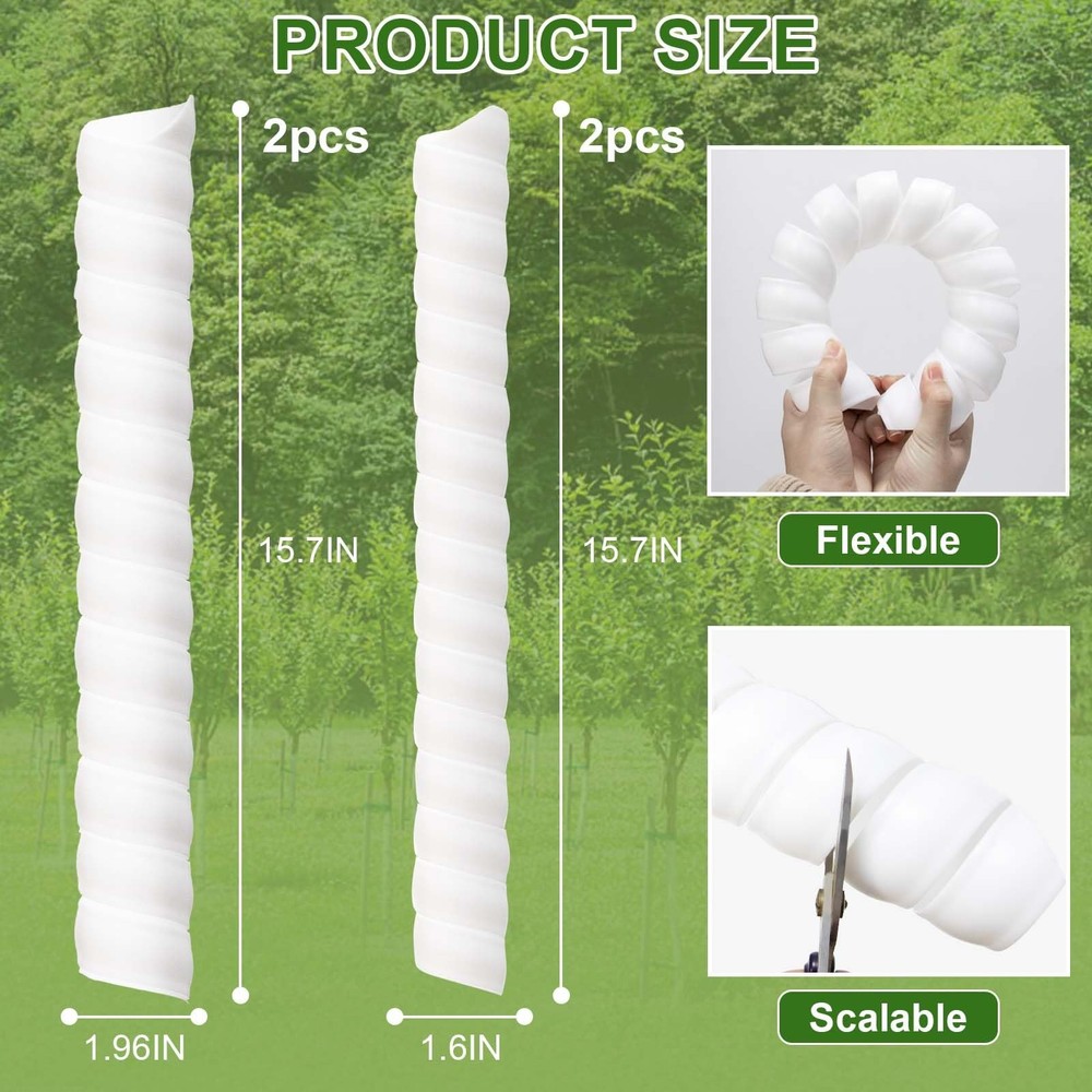 Tree Trunk Protector Wrap for Saplings - Plastic Spiral Guard 4/6/8 Pcs