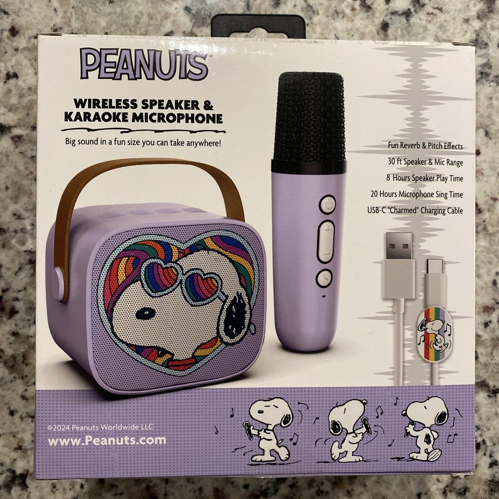 Snoopy Peanuts Wireless Speaker And Karaoke Microphone