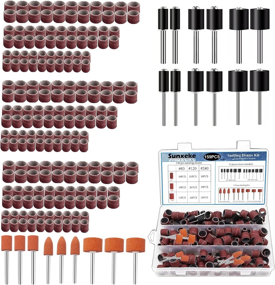 Sanding Drum Set for Dremel Rotary Tools-Includes Drum+Sanding Bits