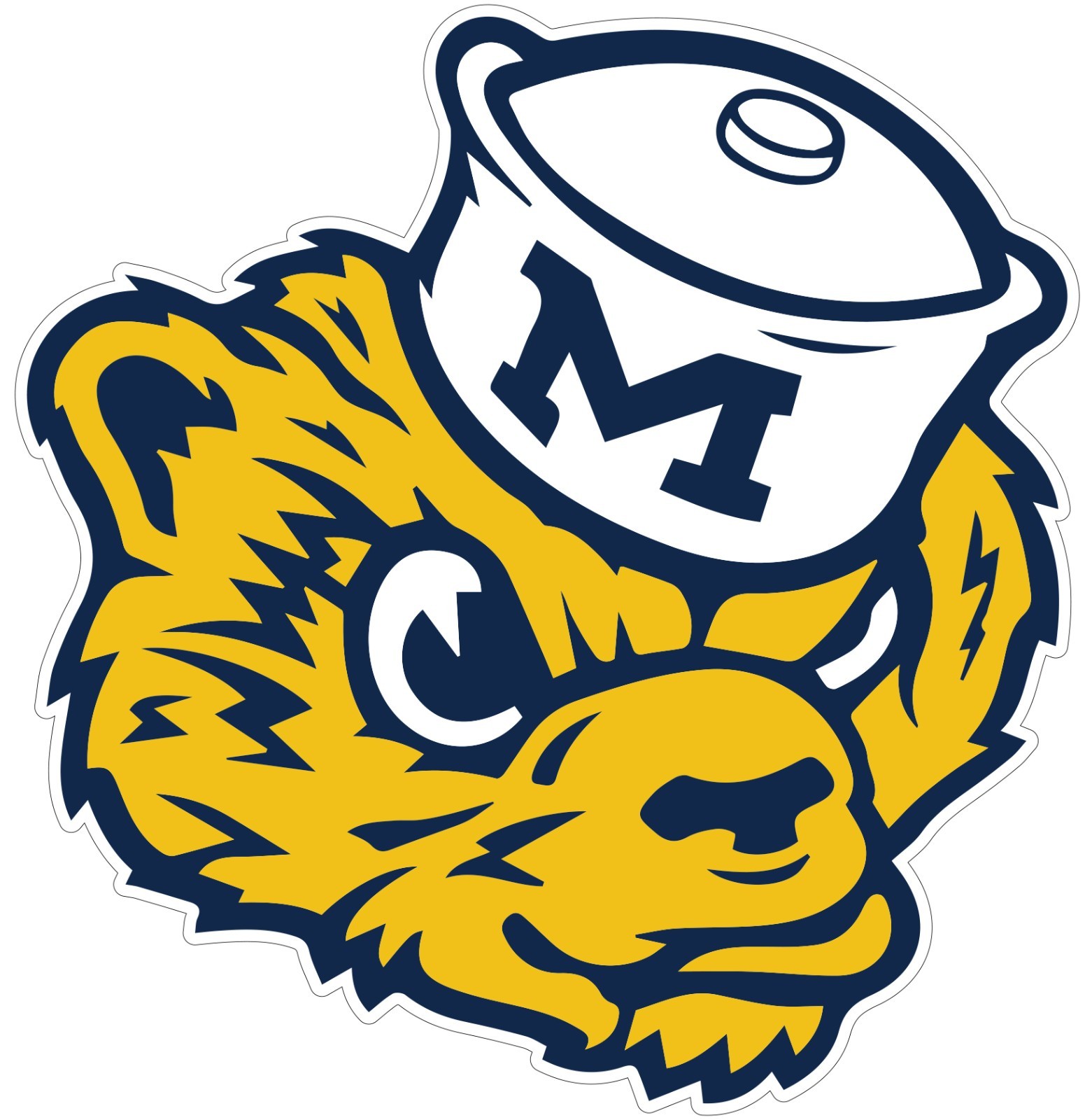 Michigan Wolverines Logo Laminated Vinyl Decal Sticker All Weather Safe