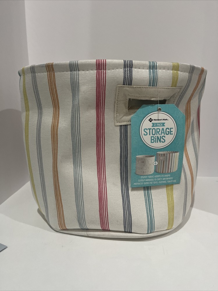 MEMBER'S MARK Pom Pom Storage Bin In Multi Striped