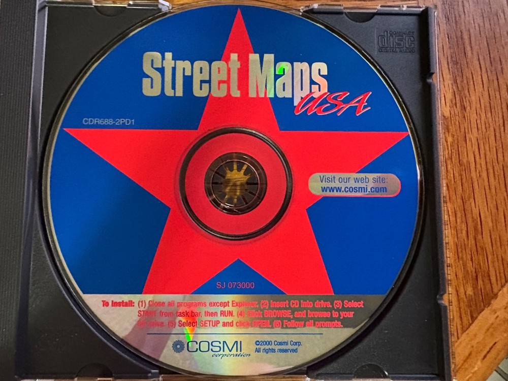 Cosmi Street Maps USA CD Software (2000)