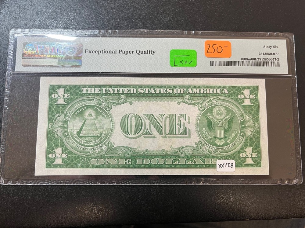 1935A - $1 SILVER CERTIFICATE (MULE) - 66 GEM UNCIRCULATED PMG
