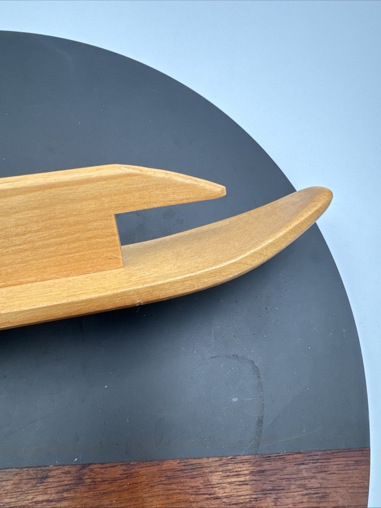 Vintage LeClerc Weaving Ski Shuttle Solid Wood 18”L 1.5”W. EUC