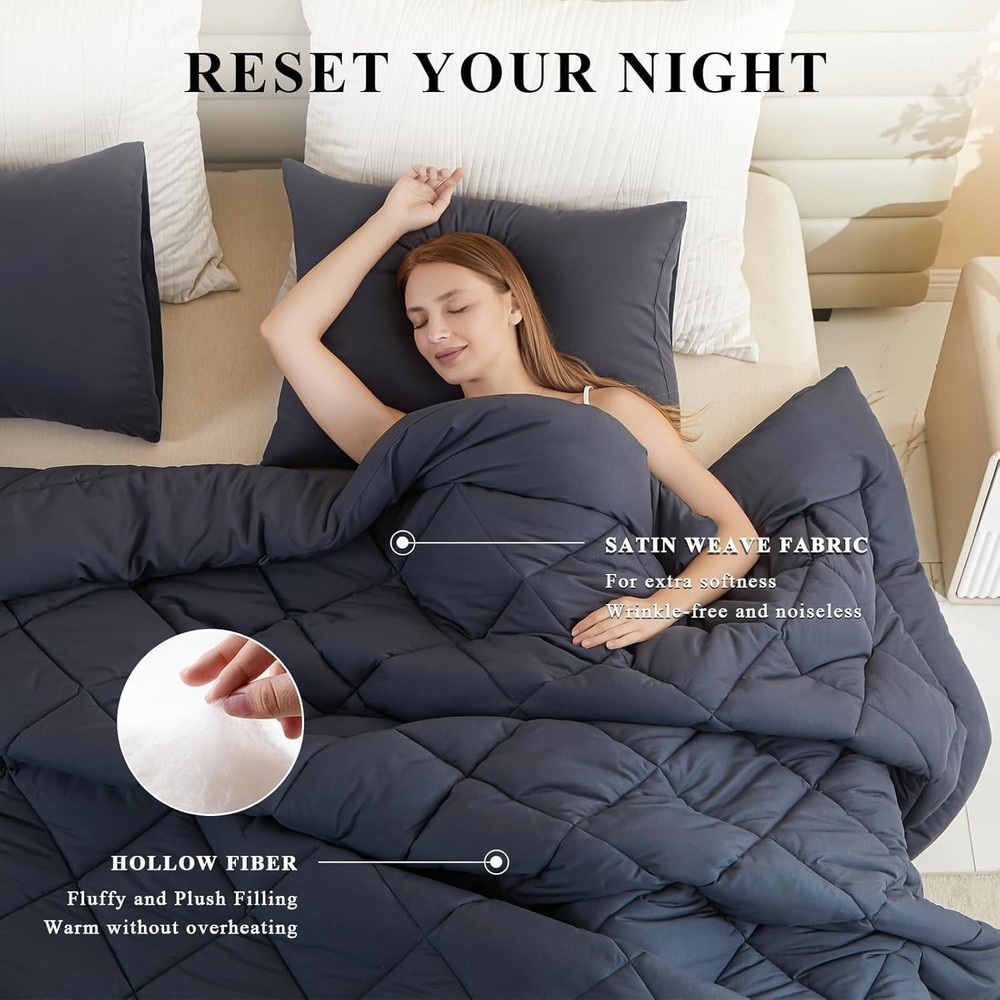 128x120 Oversized King Comforter, Extra Large King Size Comforter Oversized- Gre