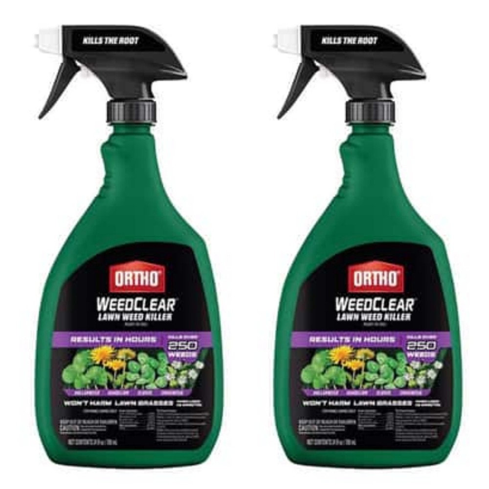 Ortho WeedClear Lawn Weed Killer 24oz RTU Fast Acting Spray 2 Pack