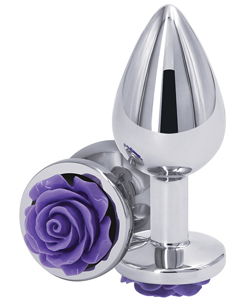 REAR ASSETS LIGHTWEIGHT PURPLE ROSE END BUTT PLUG