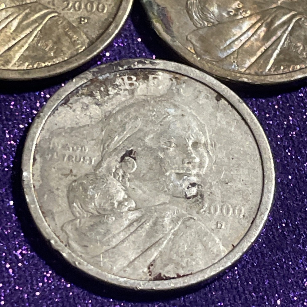 2000 D & p sacagawea dollar, Die Cracks, Improper Die