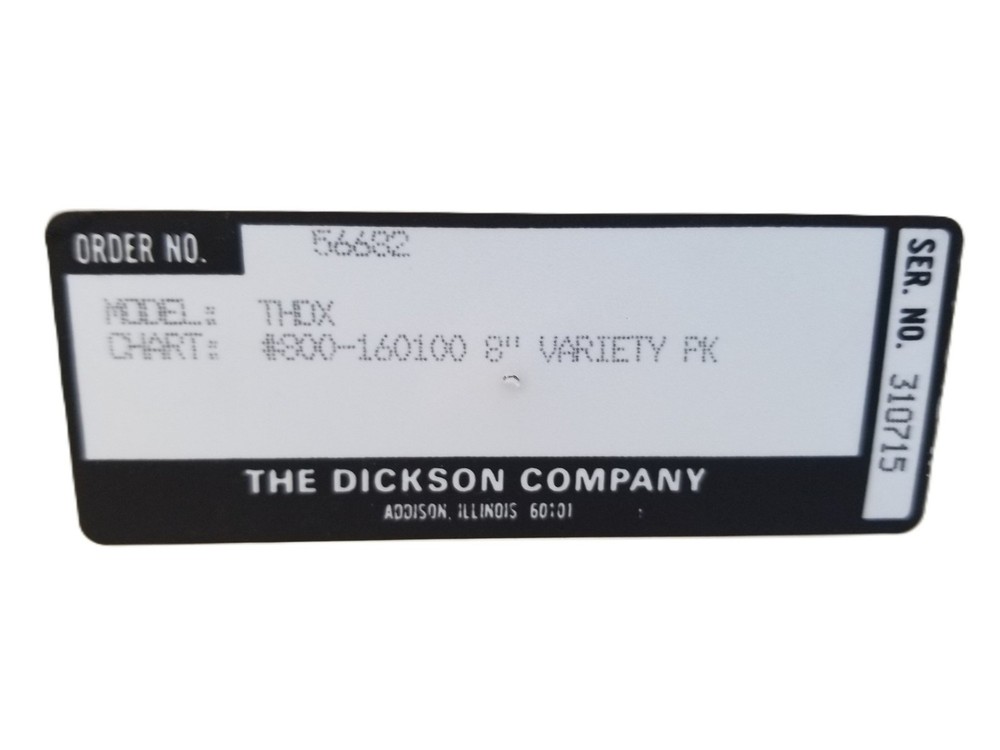 Dickson THX Temperature & Humidity Chart Recorder 8" Model THX – Untested
