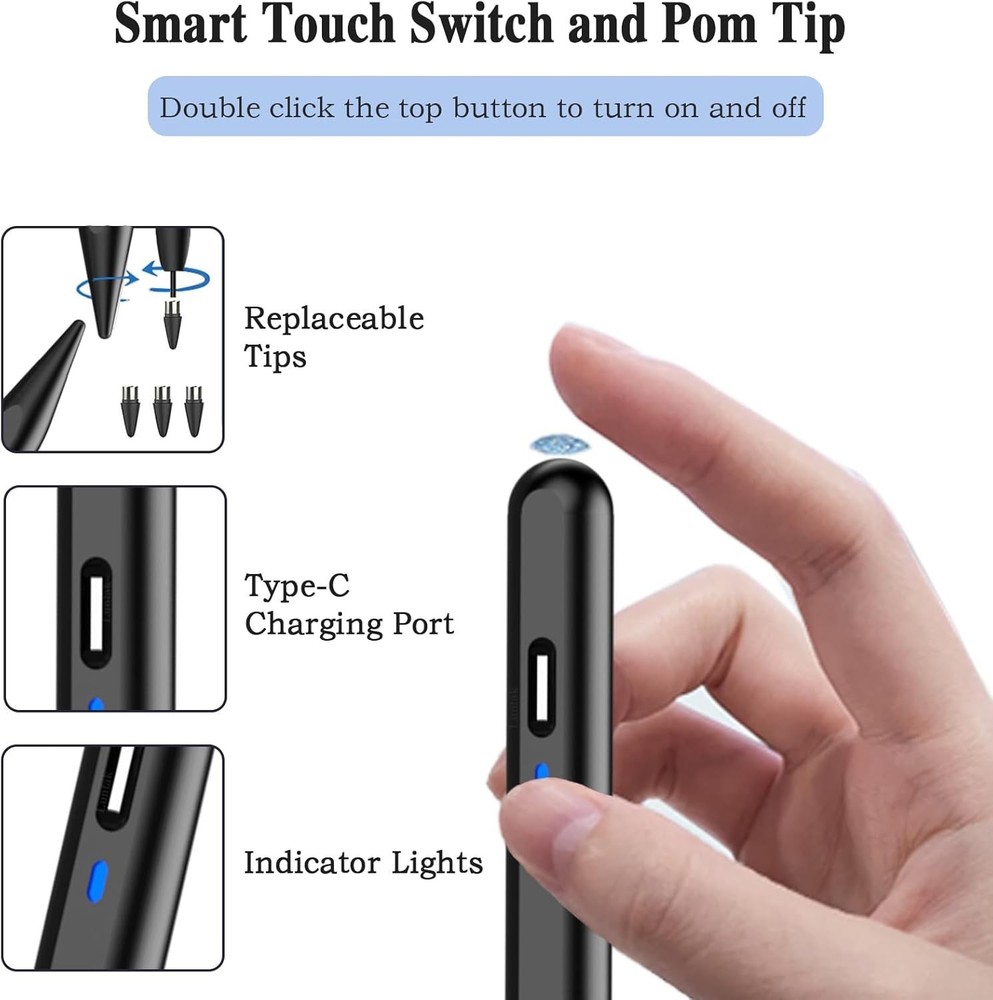 Rechargeable Active Stylus Pen for Android and iOS - Precision Touch & Long Life
