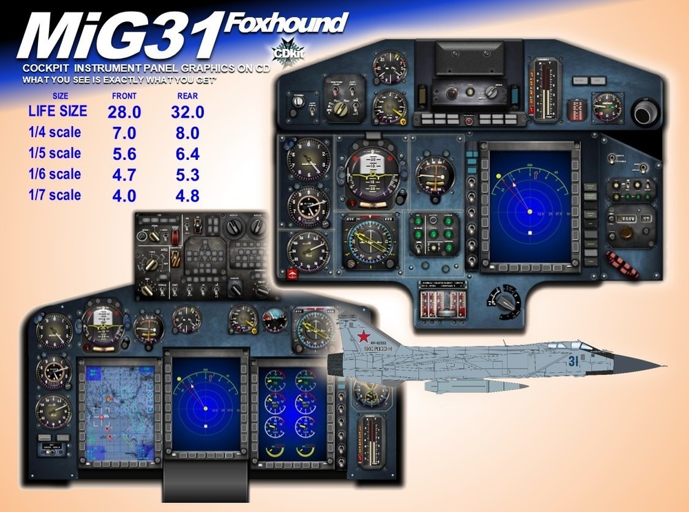 MIG31 FOXHOUND COCKPIT instrument panel CDkit