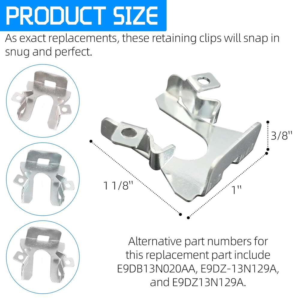(6-Pack) Exact Replacement Pivot Headlight Retaining Clips Compatible with Ford