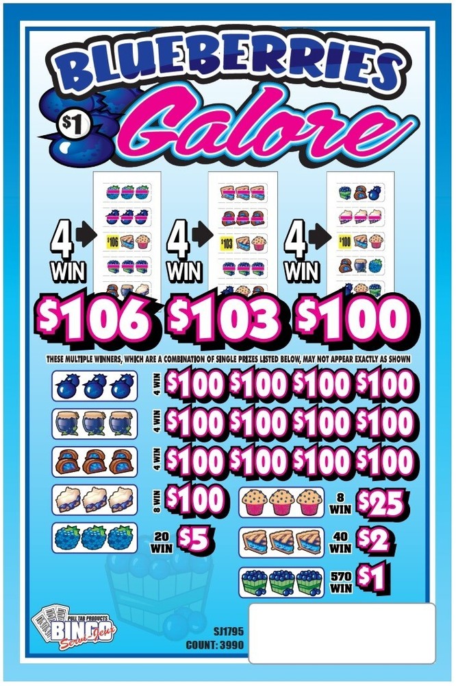 NEW pull tickets BLUEBERRIES GALORE - Instant Tabs