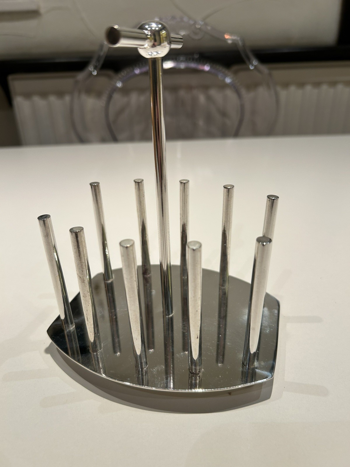 Christopher Dresser style Silver Plated Toast Rack Oval Base