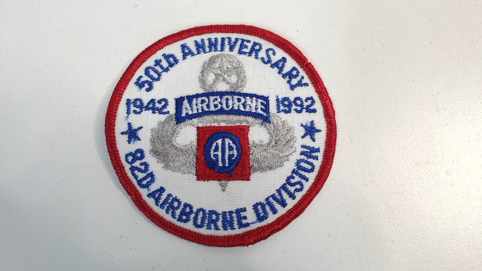 US ARMY 82ND AIRBORNE 50th ANNIVERSARY Patch WWII Commemorative