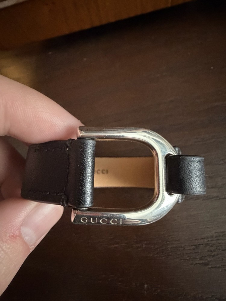 Gucci Silver Leather Bracelet