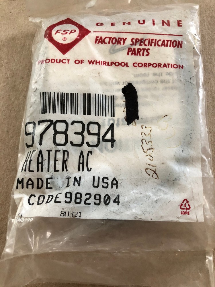 Whirlpool # 978394 Heater - AC