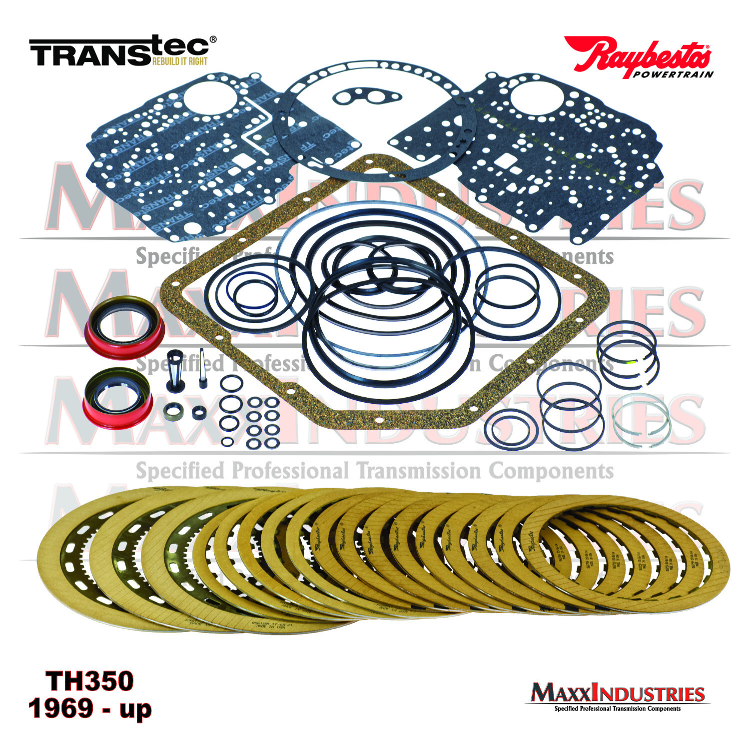 GM TH350 TRANSMISSION REBUILD - Master Kit less Steels - TRANSTEC 1969 -1979