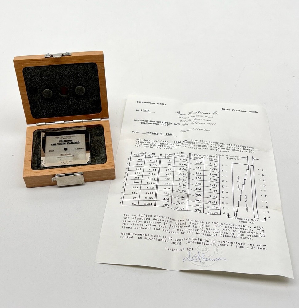 Roger H. Sherman Precision Line Width Calibration Standard