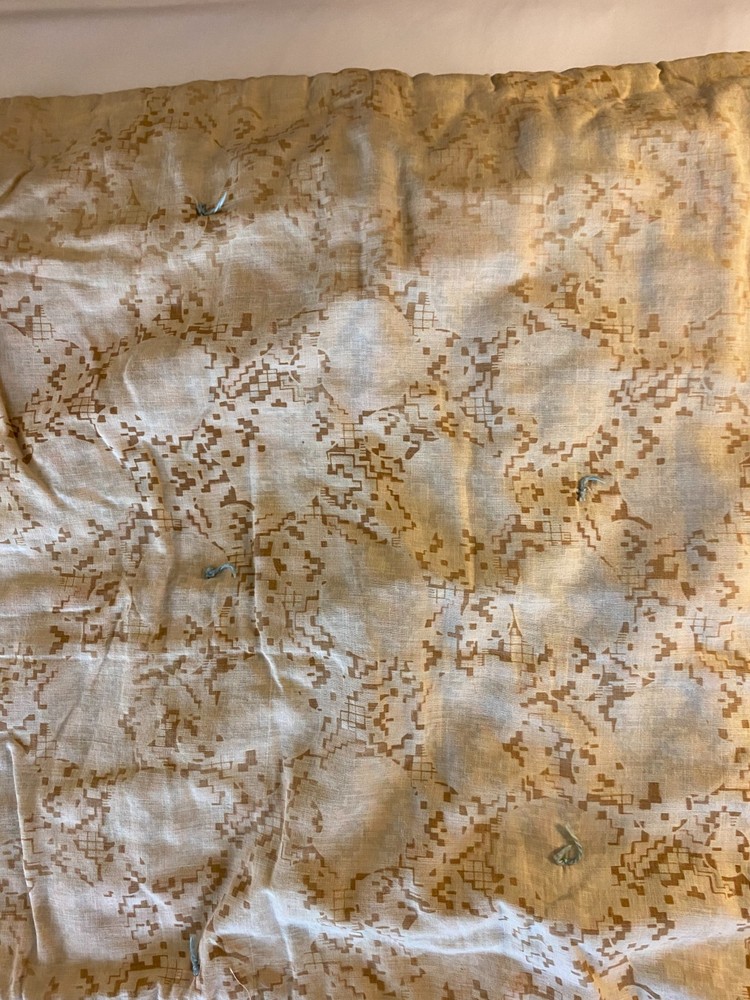 1920s Wool Quilt Drunkard’s Path Variation Antique Patchwork Blanket Heavy 80x65