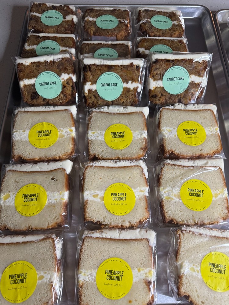 Gourmet Custom Cake Slice Box - Individually Wrapped Cake - 10ct