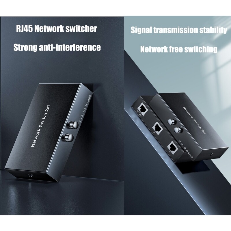 RJ45 Networking Switching Selector Switching Box 2 Port Sharing Switching Box