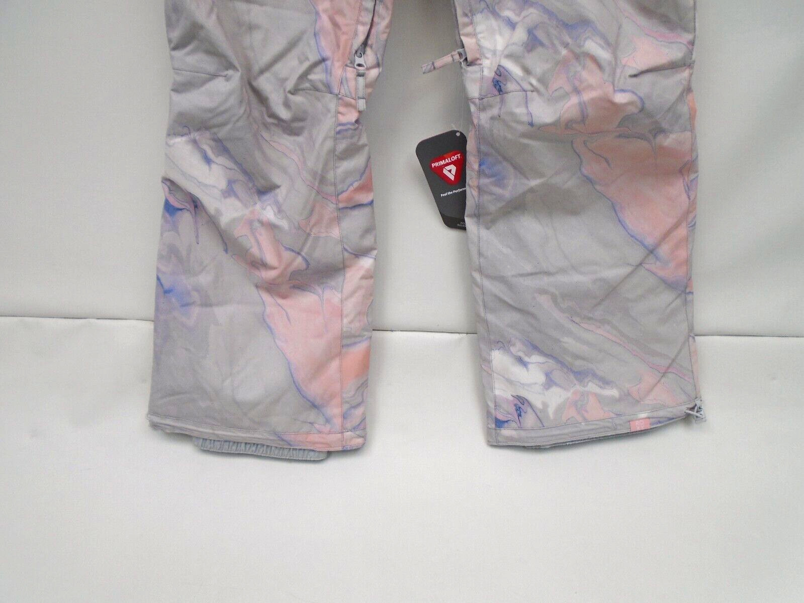 ROXY CHLOE KIM WOMEN'S MEDIUM GRAY / VIOLET MARBLE SKI SNOWBOARD WINTER PANTS