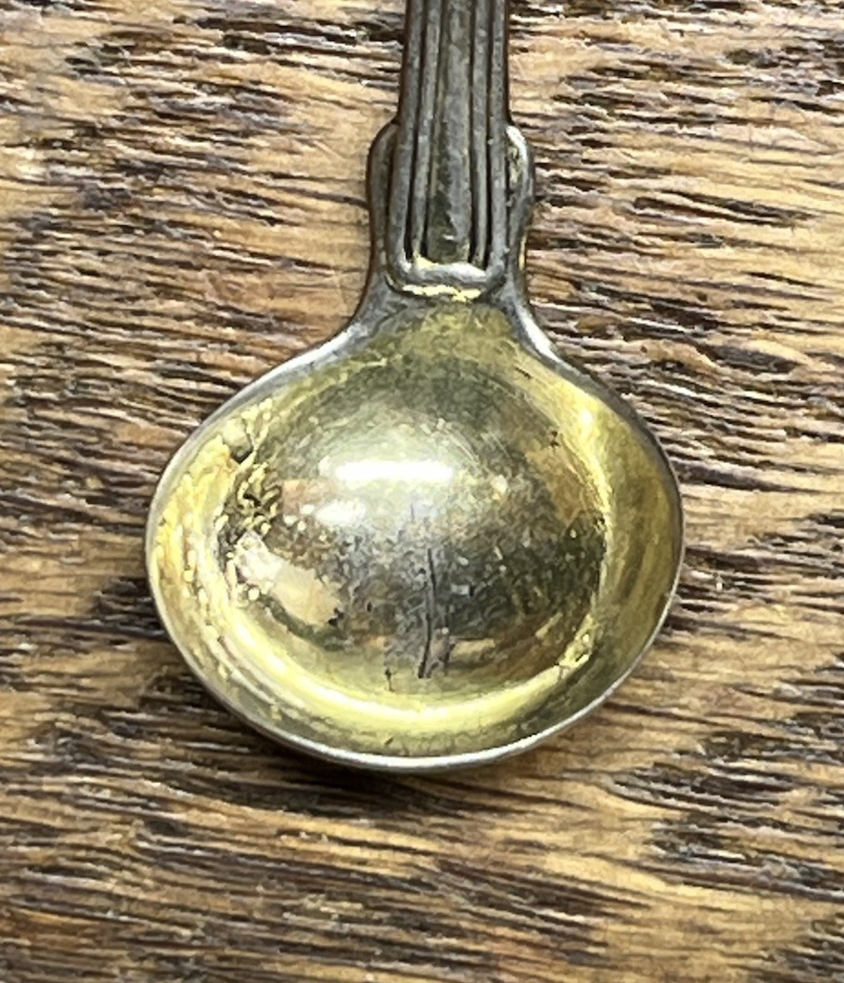 American Coin Silver Fiddle Thread Mustard Ladle Ball Tompkins Black NYC Mono