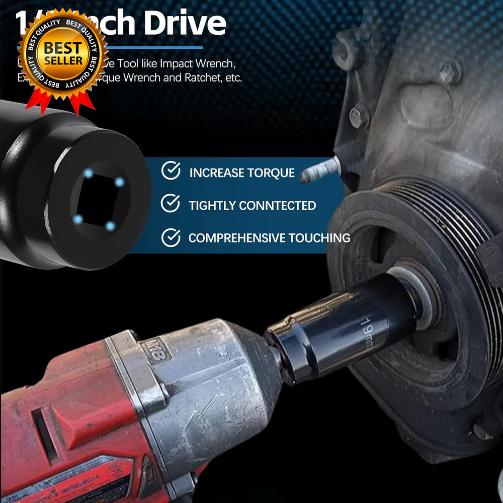 Harmonic Balancer Socket Tool 77080 for Honda 19Mm Crank Bolt Socket