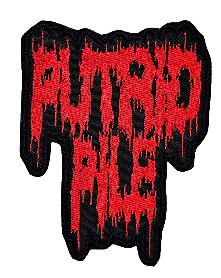 PUTRID PILE RED LOGO (shaped border) EMBROIDERED PATCH