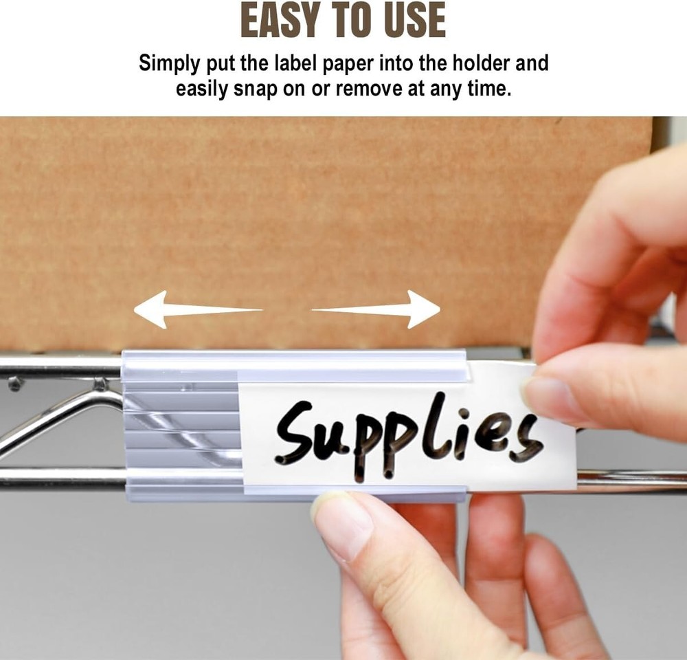 Efficient Labeling Solution – 30 Pcs Plastic Wire Shelf Label Holders 3" x 1.25"