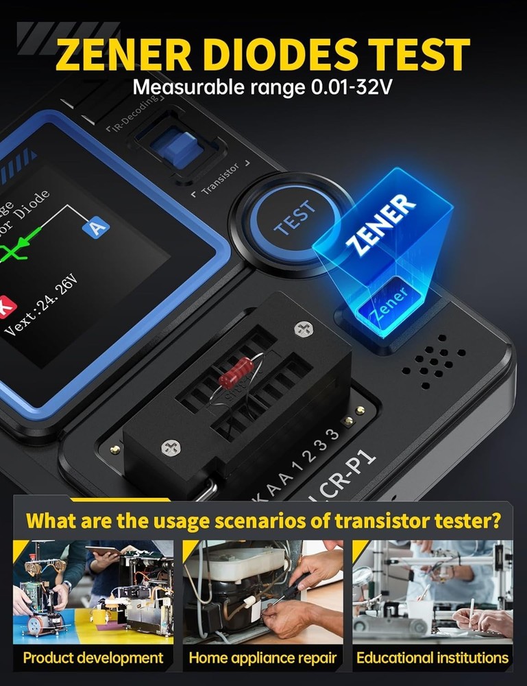 Advanced Transistor and Capacitor Measurement Tool with Enhanced Safety Features