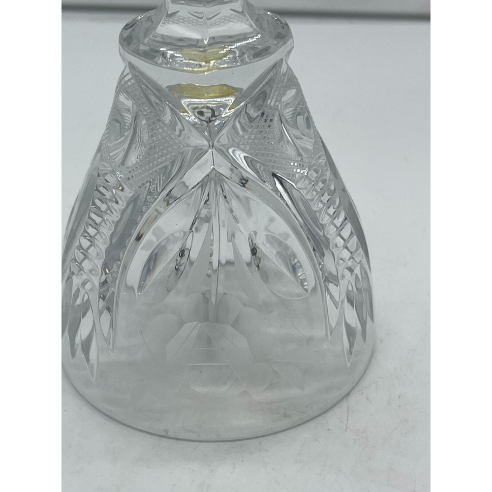 Clear Lead Crystal Etched Dinner Bell