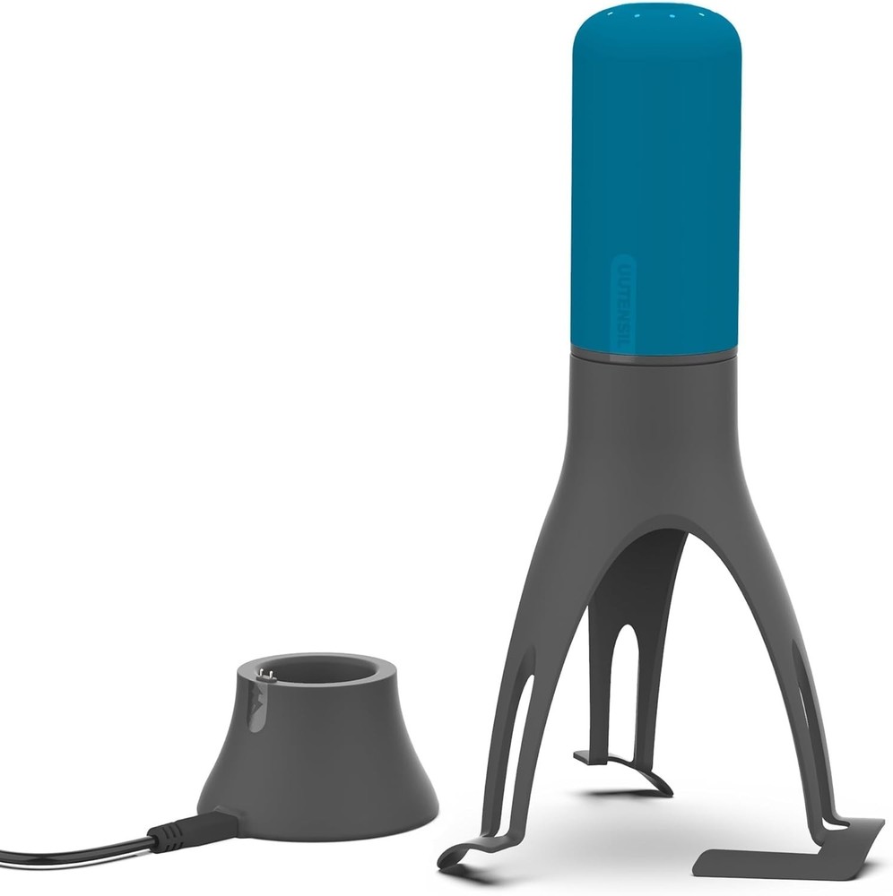 Effortless Cooking: Teal & Grey Automatic Stirrer with Timer & Dishwasher Safe