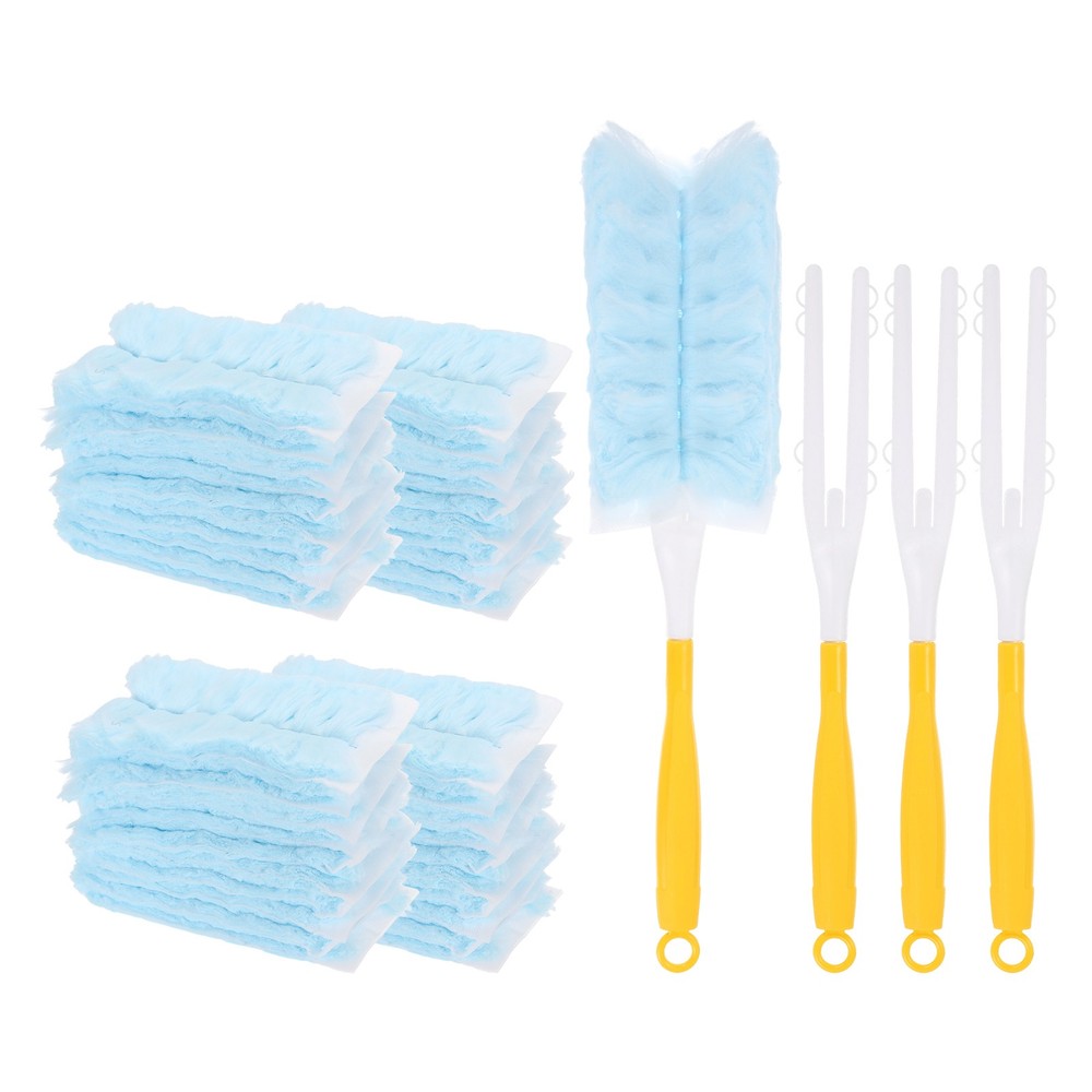 4 Count Yellow Handle Refill, with 40 Blue Dusters